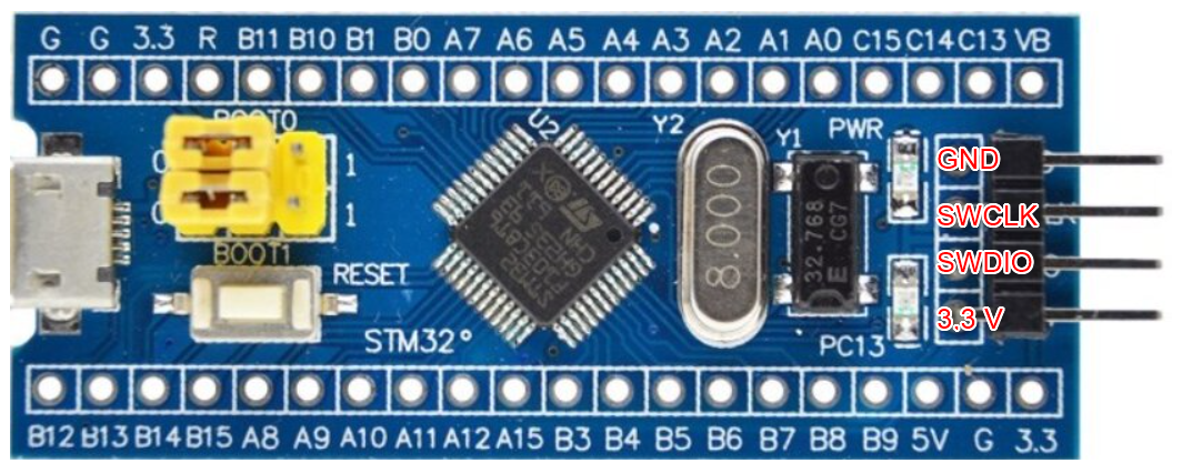 SWD port on the Bluepill