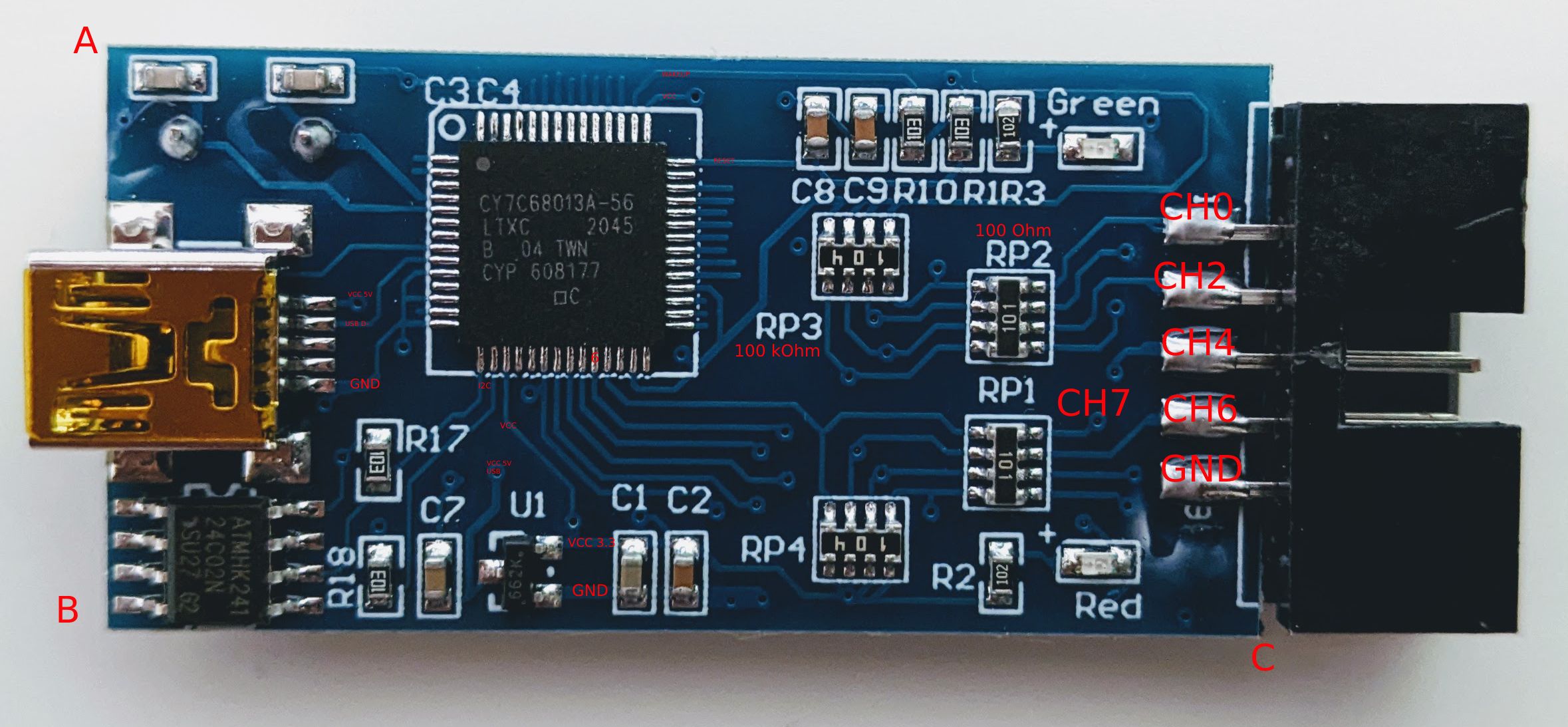 Logic Analyzer PCB Front