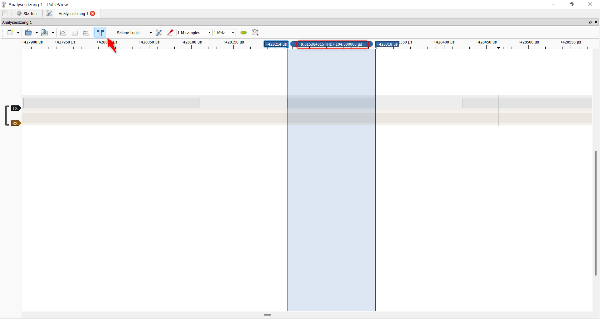 PulseView: Determine the Baud Rate