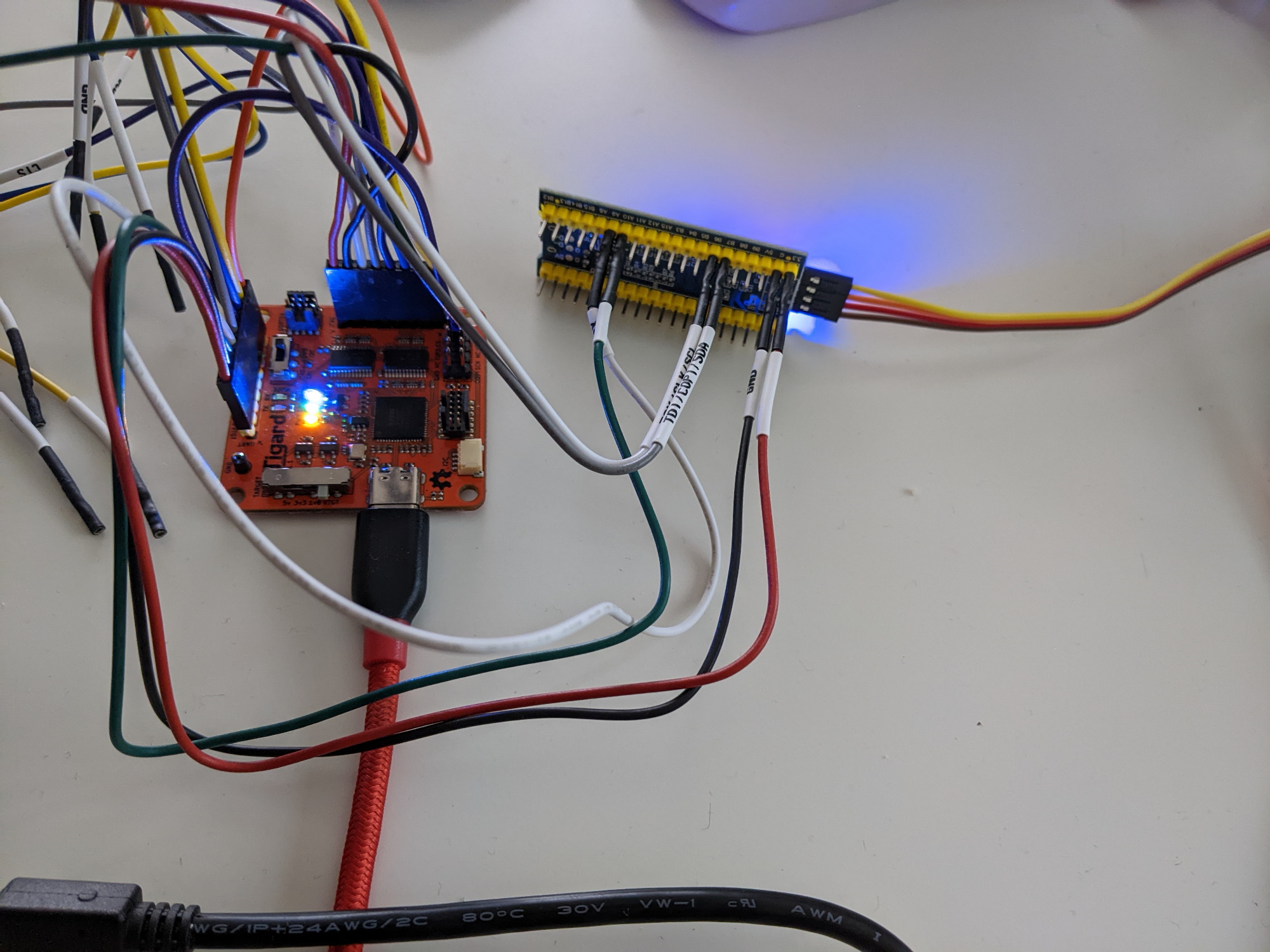 Tigard connected to the Bluepill